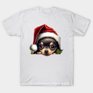 Christmas Peeking Puppy T-Shirt